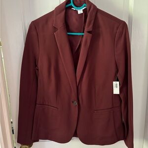 Old Navy Red Blazer Tailored Fit Structured Fabric